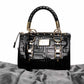Versace Black Patent Leather Top Handle Bag