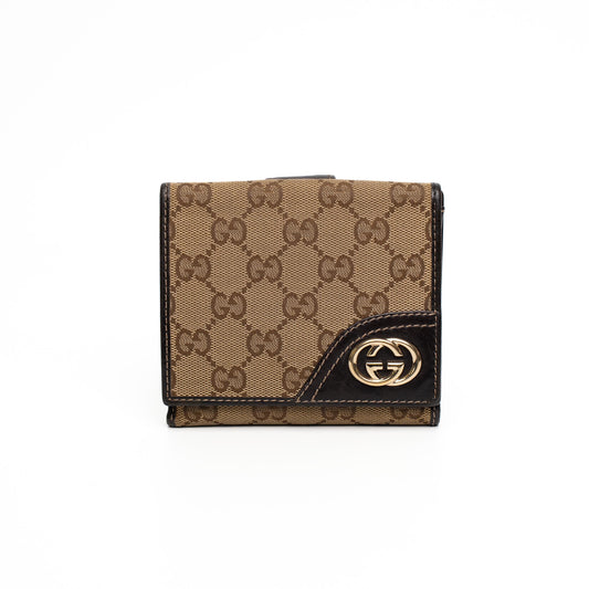 Gucci New Britt GG Canvas Brown Wallet