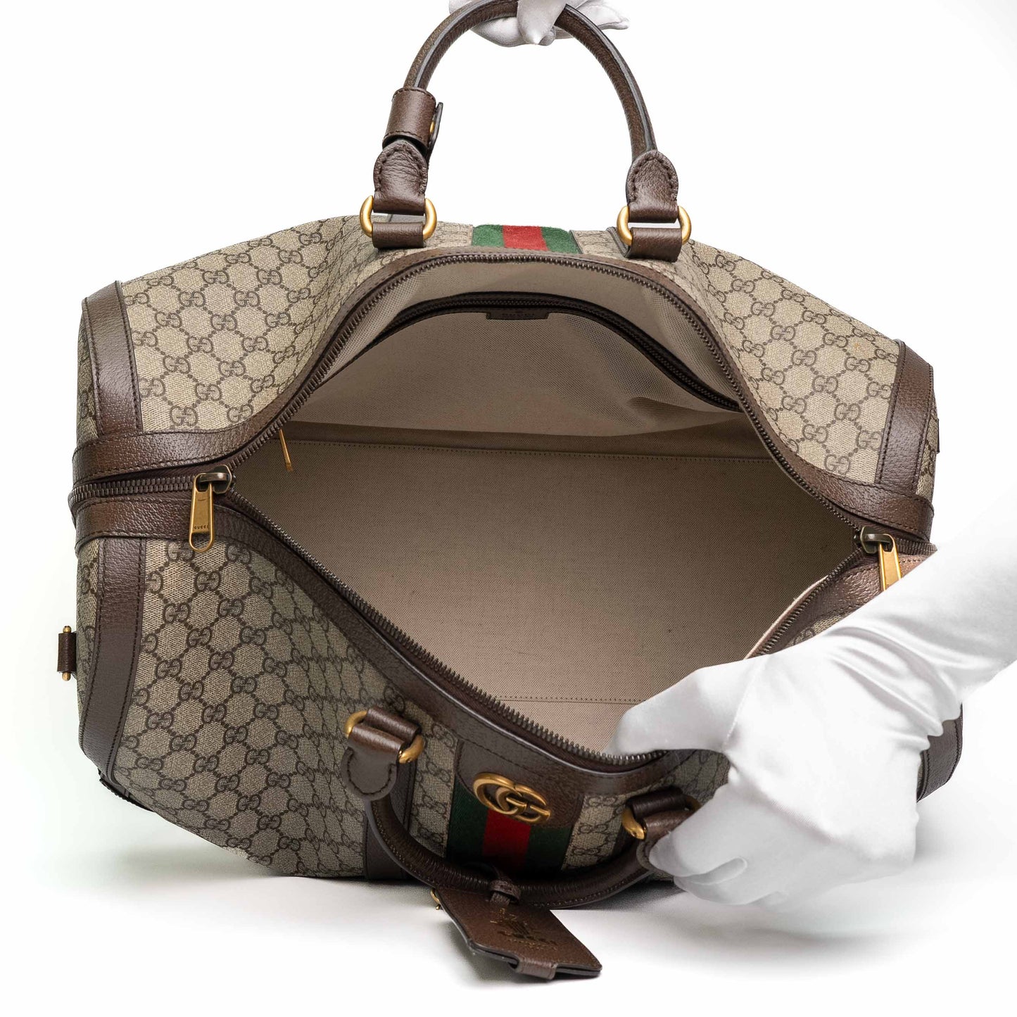 Gucci Savoy GG Monogram Web Duffle Bag