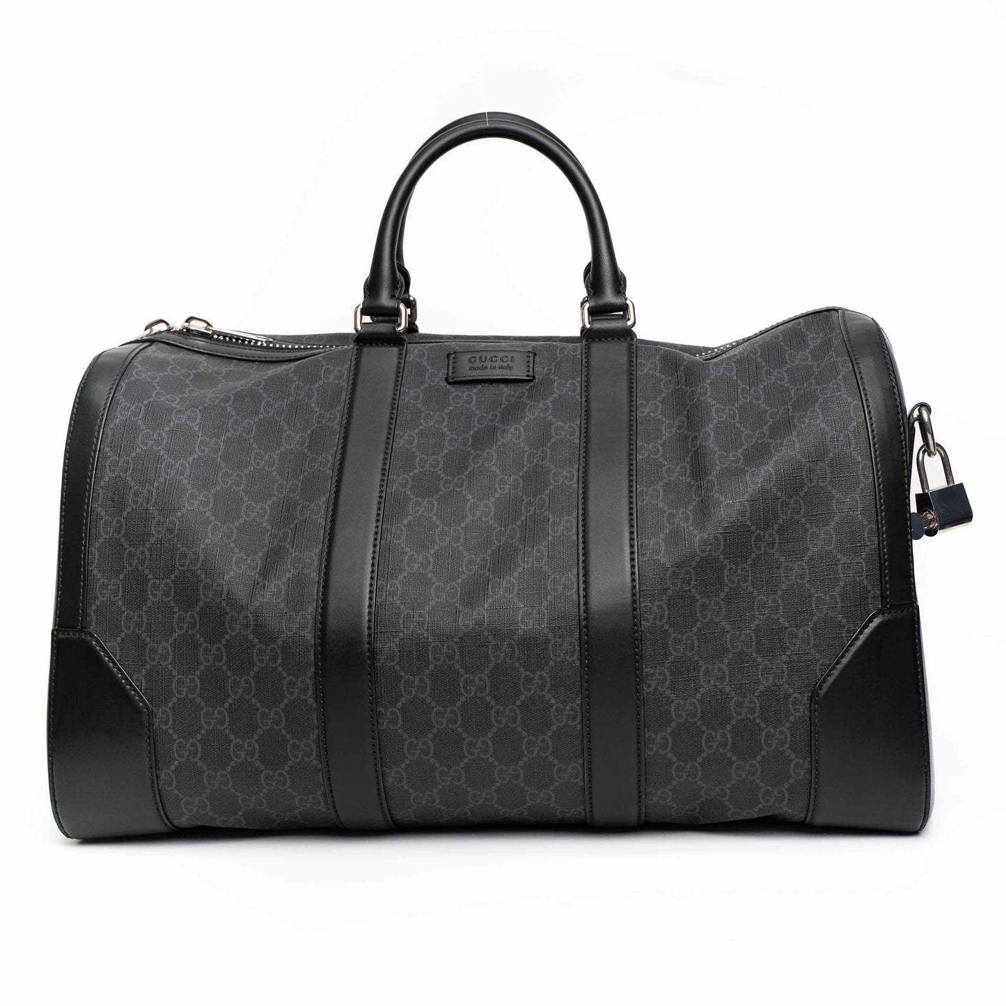 Gucci GG Supreme Black Canvas Duffle Bag