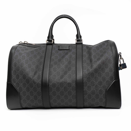 Gucci GG Supreme Black Canvas Duffle Bag