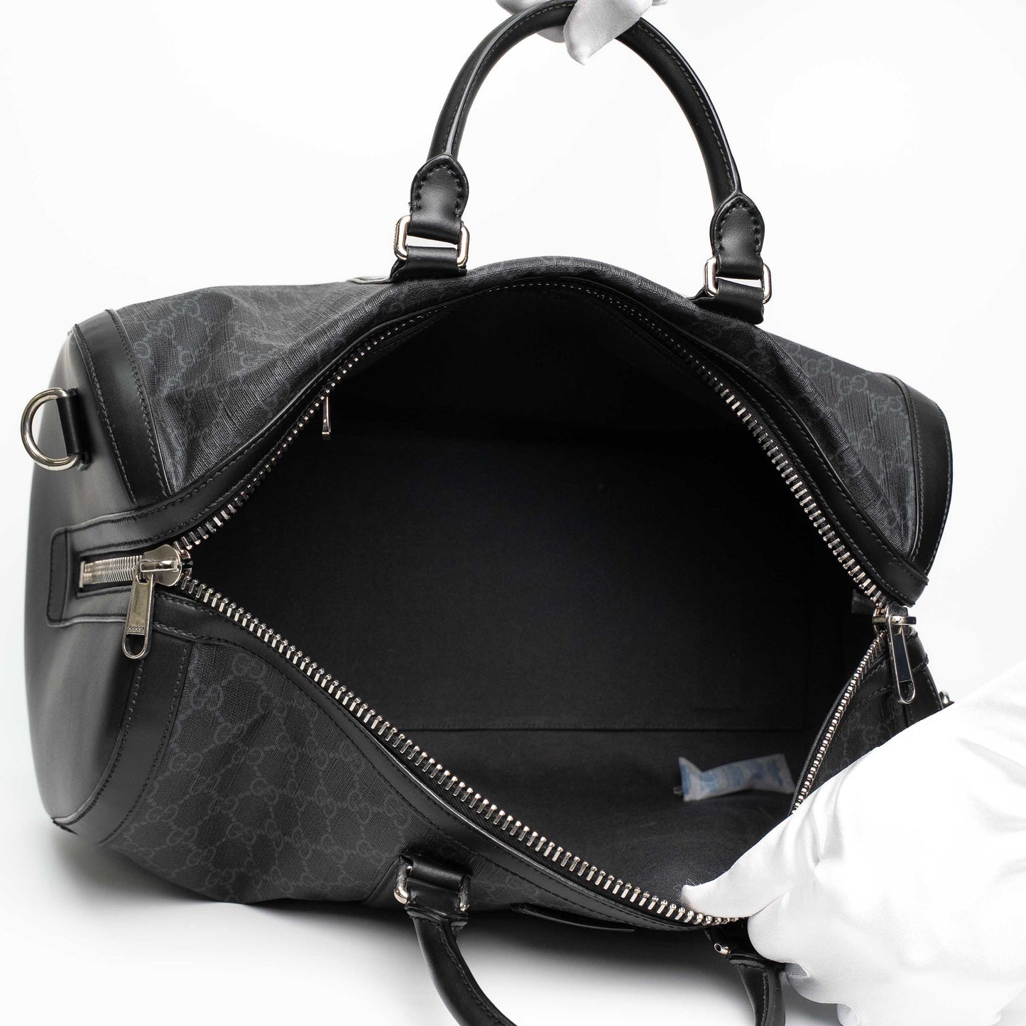 Gucci GG Supreme Black Canvas Duffle Bag