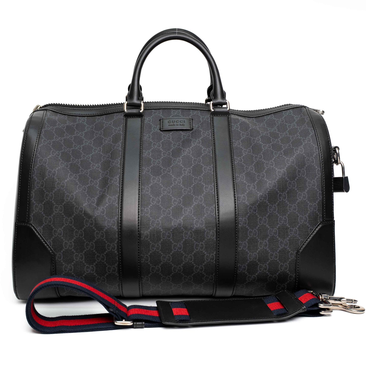 Gucci GG Supreme Black Canvas Duffle Bag