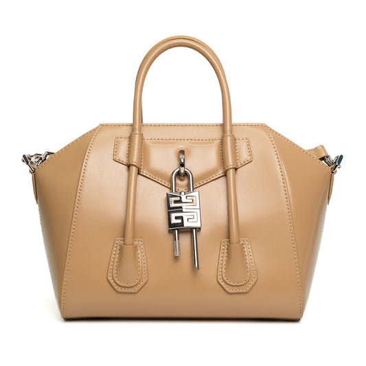 Givenchy Mini Antigona Beige Calfskin Shoulder Bag