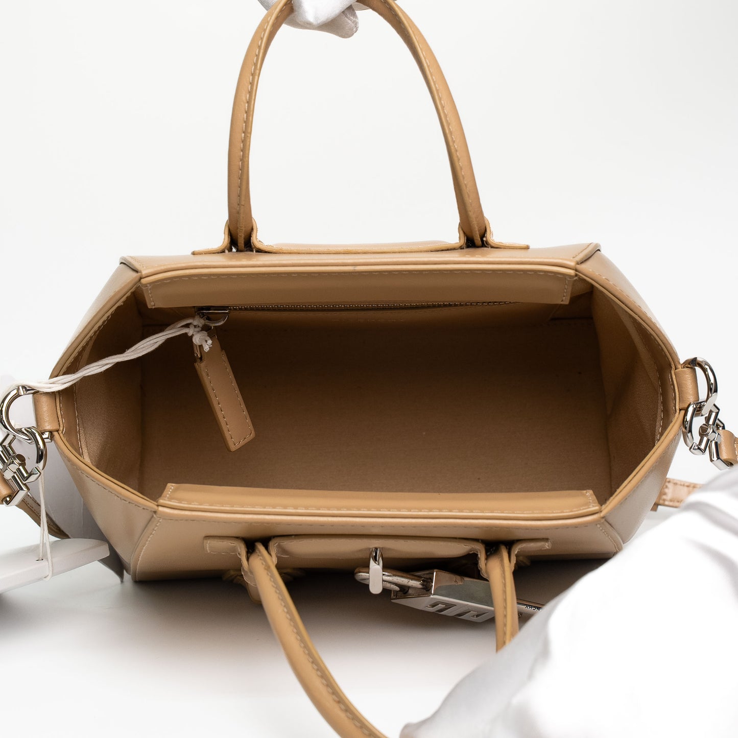 Givenchy Mini Antigona Beige Calfskin Shoulder Bag