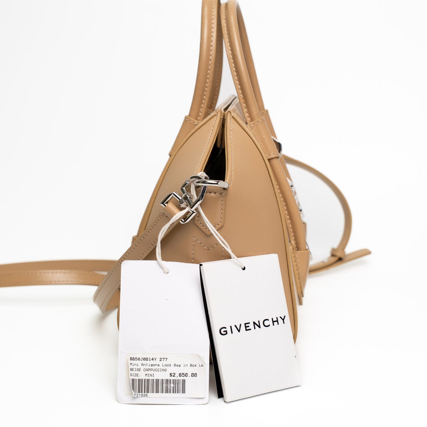 Givenchy Mini Antigona Beige Calfskin Shoulder Bag
