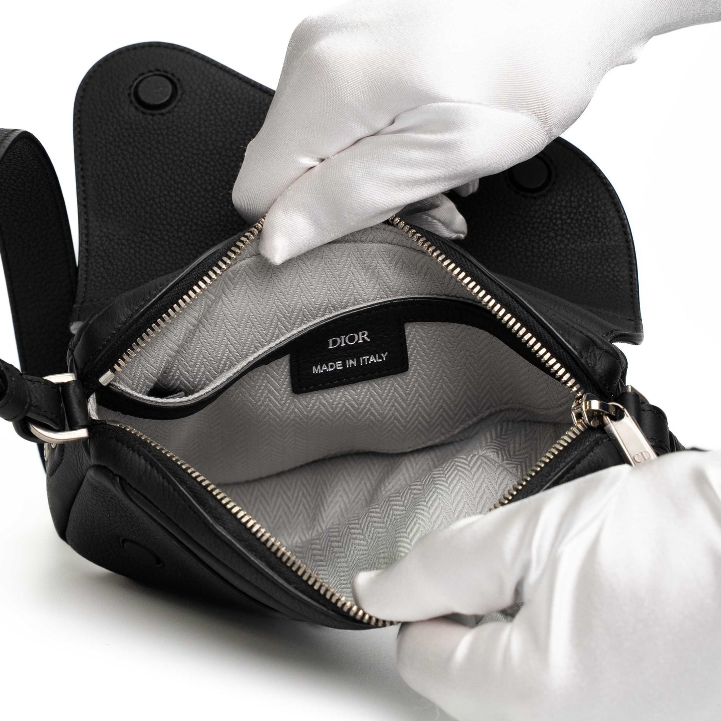 Dior Mini Saddle Black Leather Shoulder Bag