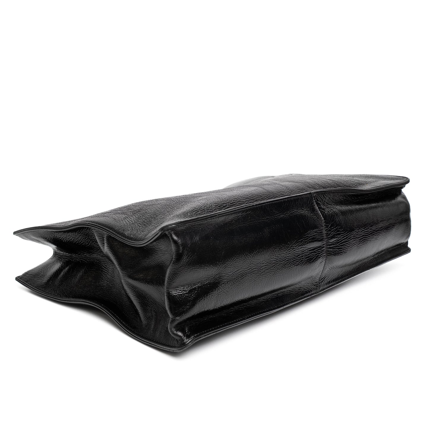 Chanel Large CC Black Leather Chain Tote Bag