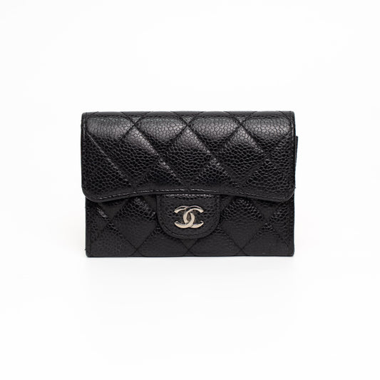 Chanel Classic Flap Black Caviar Card Holder Wallet