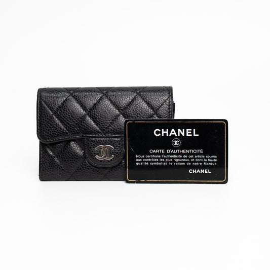 Chanel Classic Flap Black Caviar Card Holder Wallet