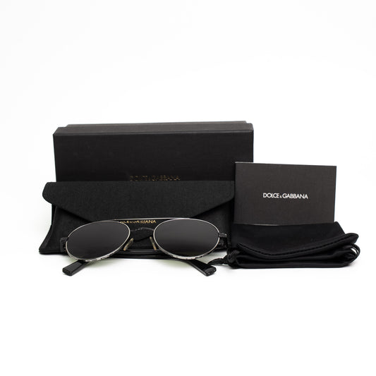 Dolce & Gabbana DG2245 Black Round Sunglasses