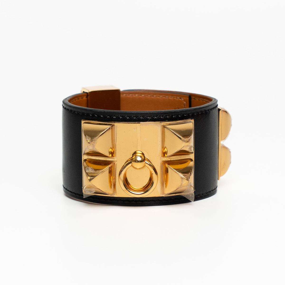 Hermes Collier de Chien Black Leather Bracelet