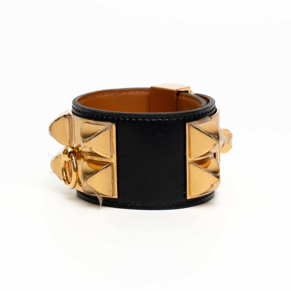 Hermes Collier de Chien Black Leather Bracelet