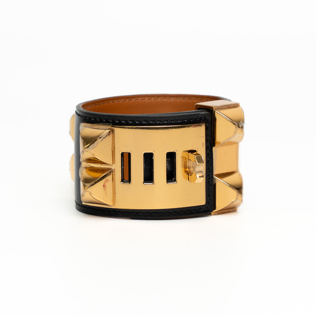 Hermes Collier de Chien Black Leather Bracelet