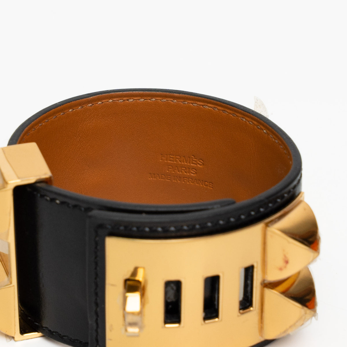 Hermes Collier de Chien Black Leather Bracelet