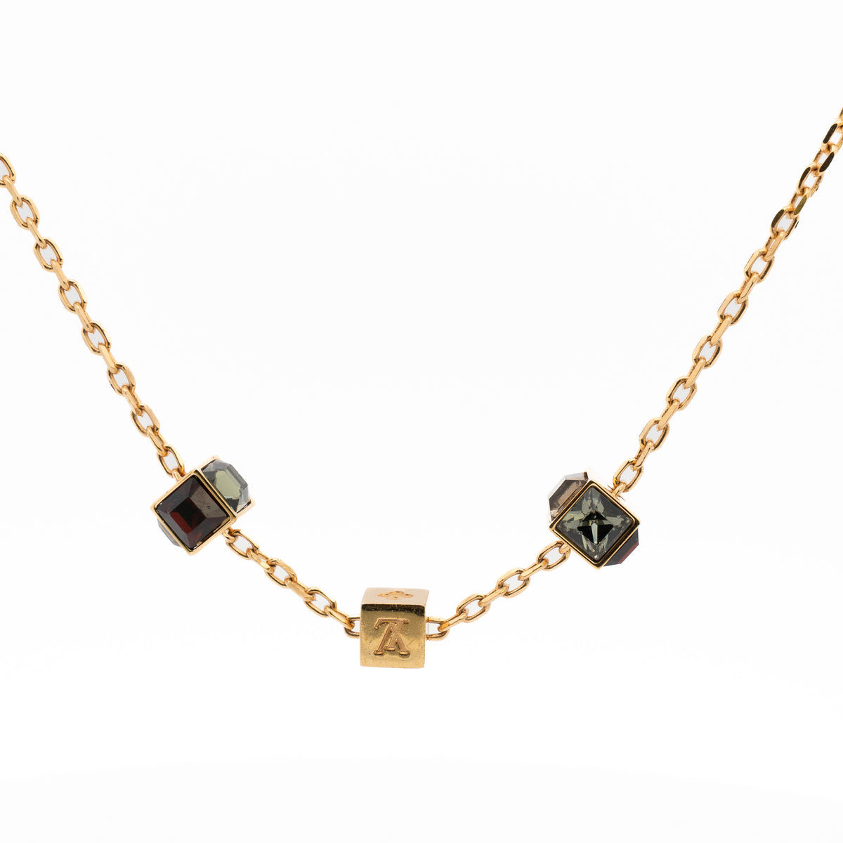 Louis Vuitton Gamble Crystal Cube Necklace