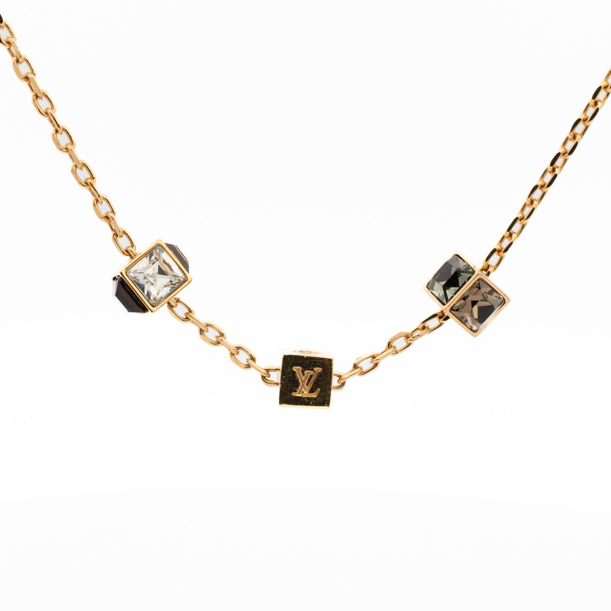 Louis Vuitton Gamble Crystal Cube Necklace