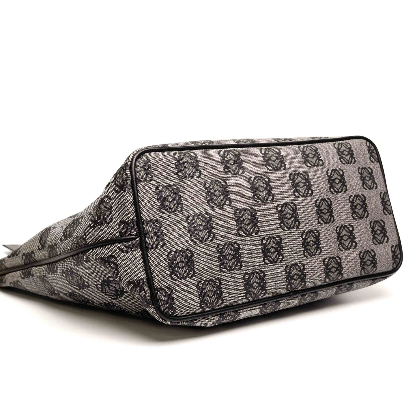 Loewe Anagram Grey Black Leather Tote