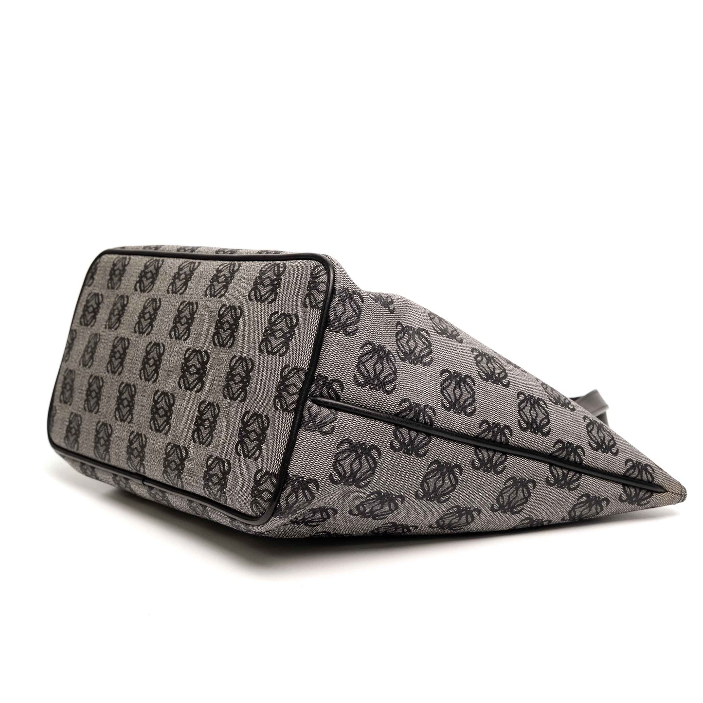 Loewe Anagram Grey Black Leather Tote