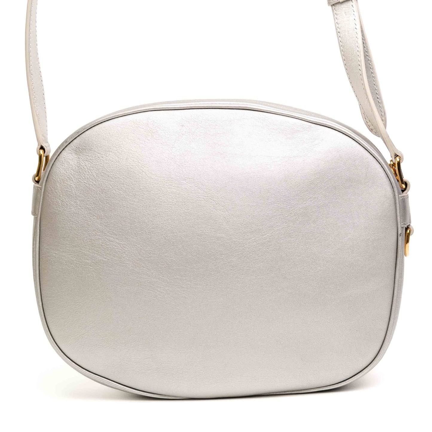 Celine C Charm Silver Leather Crossbody Bag