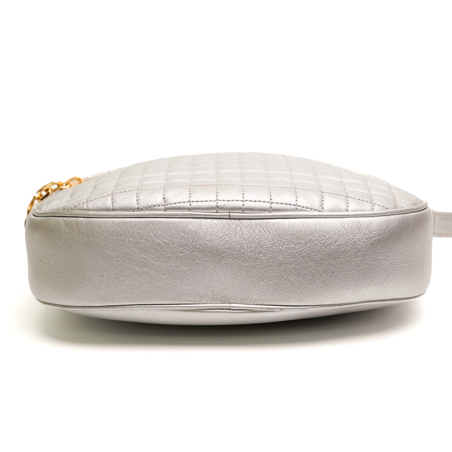 Celine C Charm Silver Leather Crossbody Bag