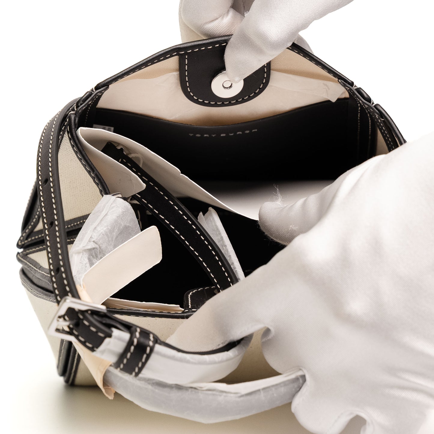 Tory Burch Ivory Black Mini Bag