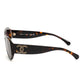 Chanel Havana Tweed Gradient Rectangle Sunglasses