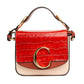 Chloe  C Red Croc-Embossed Leather Bag