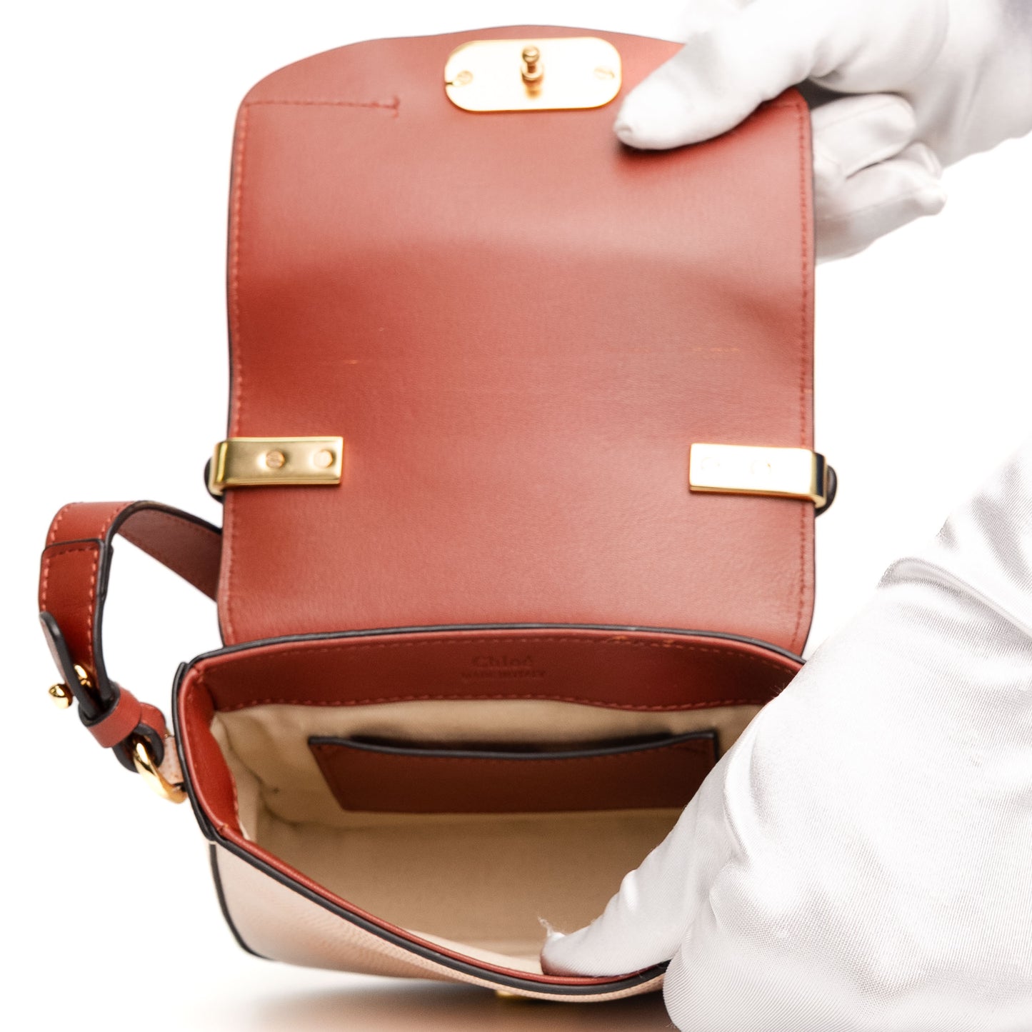 Chloe  C Red Croc-Embossed Leather Bag