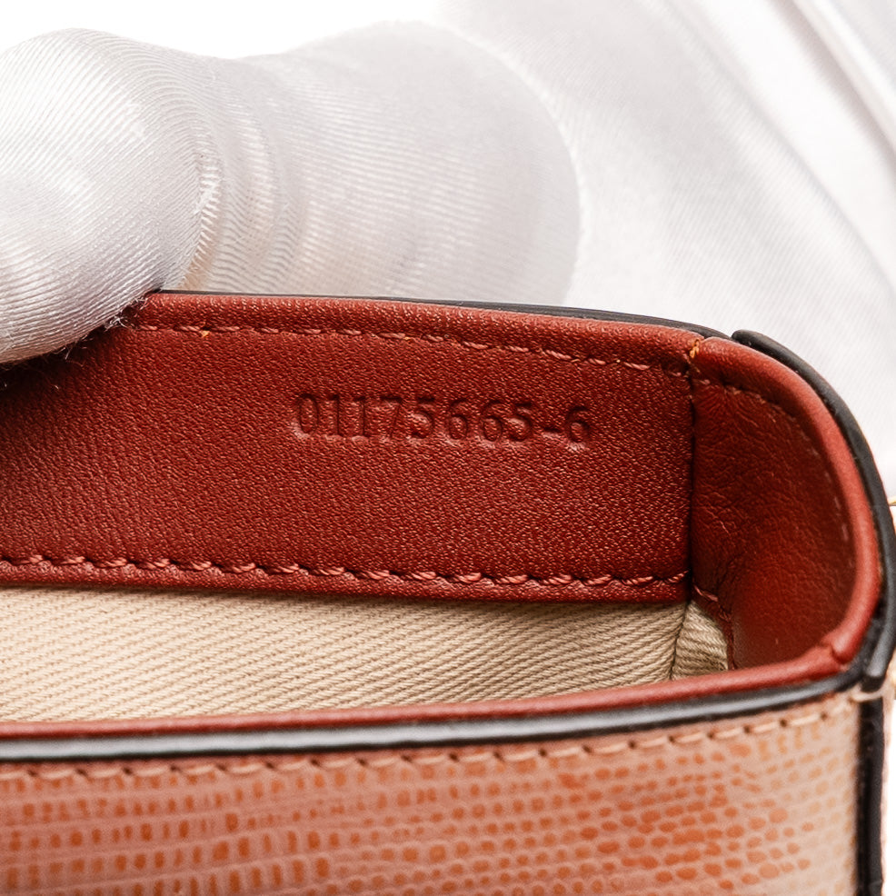 Chloe  C Red Croc-Embossed Leather Bag