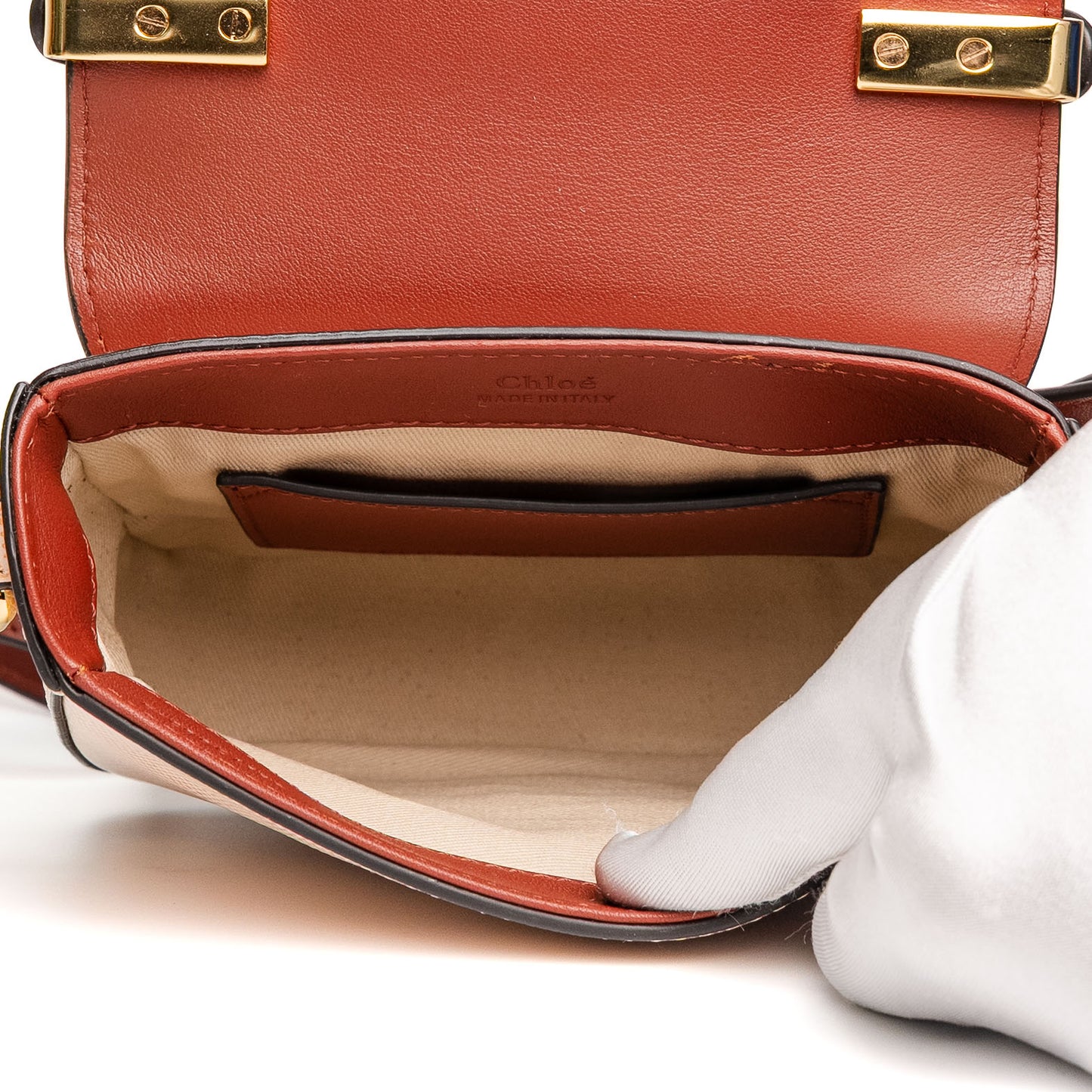 Chloe  C Red Croc-Embossed Leather Bag