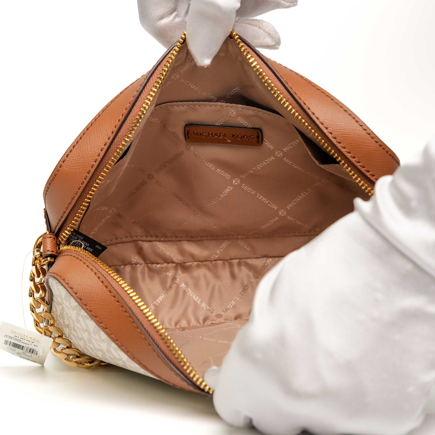 Michael Kors Jet Set Vanilla Logo Crossbody Bag