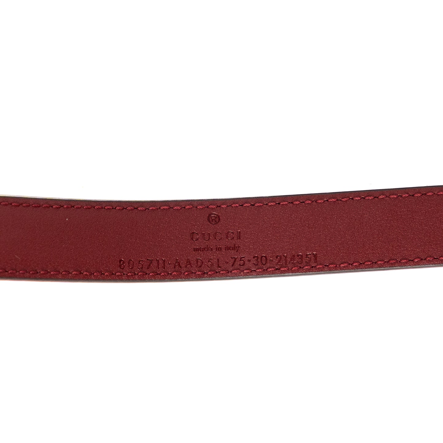 Gucci Debossed Interlocking G Leather Belt