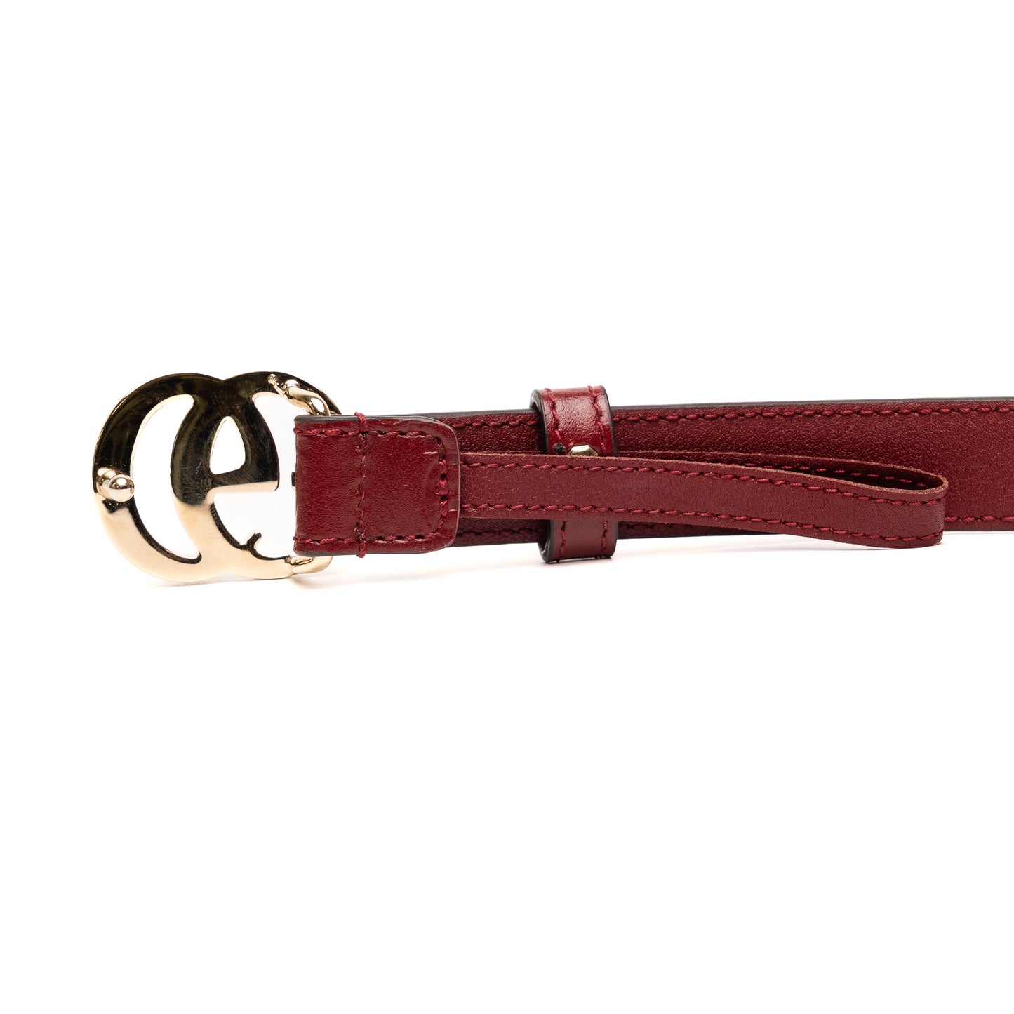 Gucci Debossed Interlocking G Leather Belt