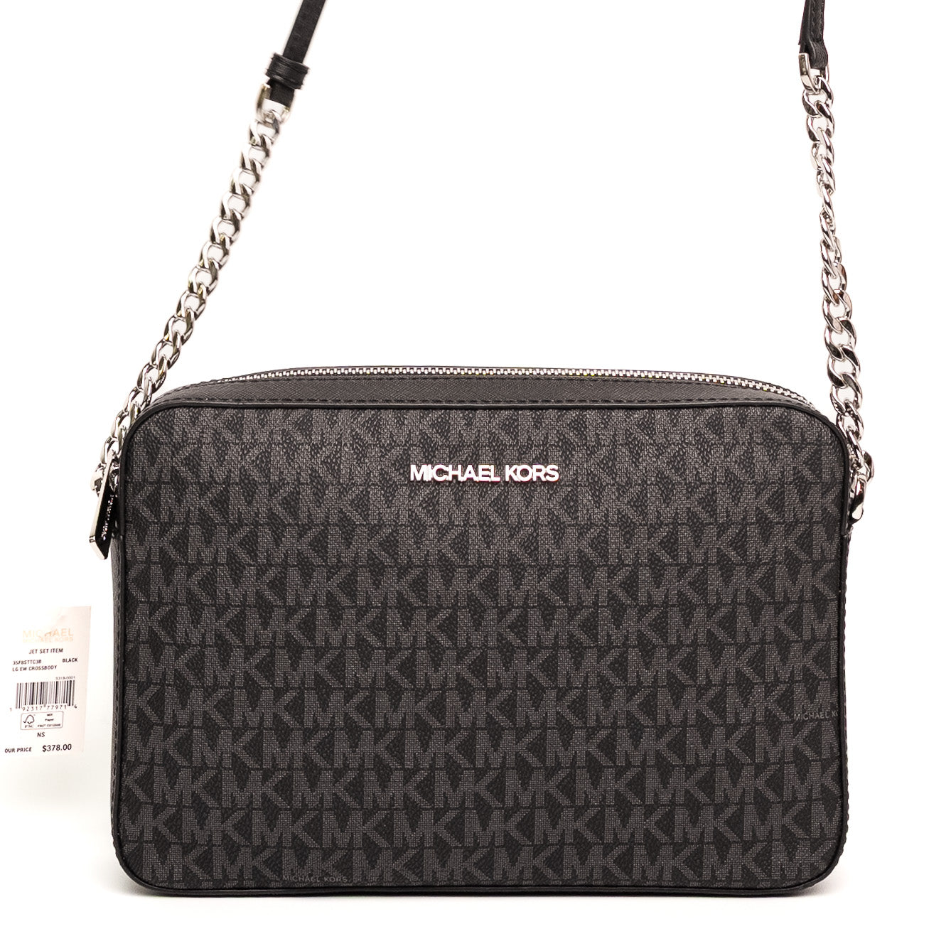 Michael Kors Jet Set Black Logo Crossbody Bag