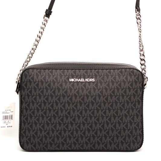 Michael Kors Jet Set Black Logo Crossbody Bag