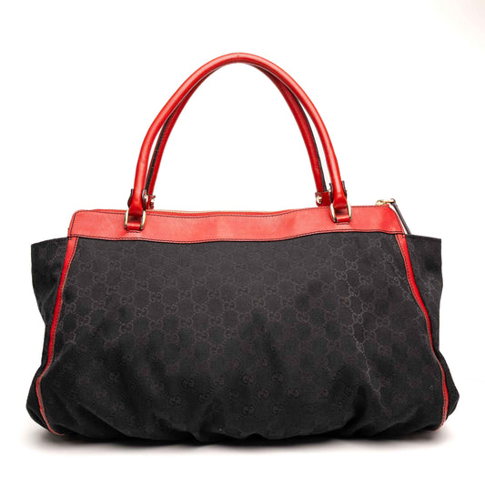 Gucci Abbey D-Ring Black Red GG Canvas Shoulder Bag