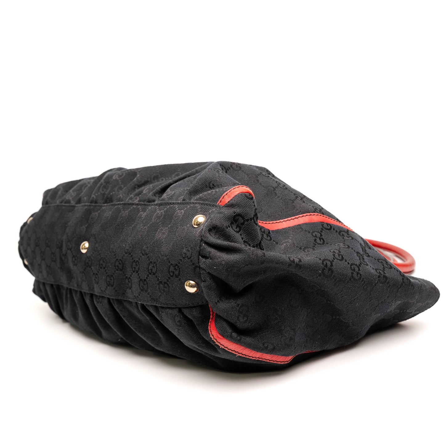 Gucci Abbey D-Ring Black Red GG Canvas Shoulder Bag