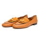 Chloe Brown Leather C Buckle Loafers