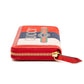 Gucci Logo Print Red Zip Wallet
