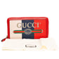 Gucci Logo Print Red Zip Wallet