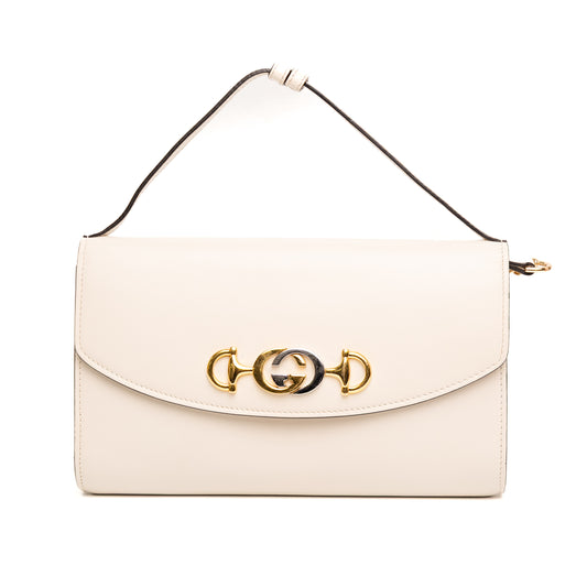 Gucci Zumi Mini White Leather Shoulder Bag