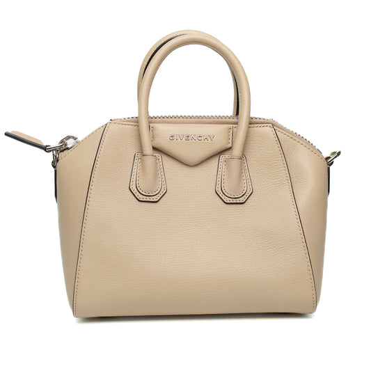 Givenchy Mini Antigona Beige Leather Bag