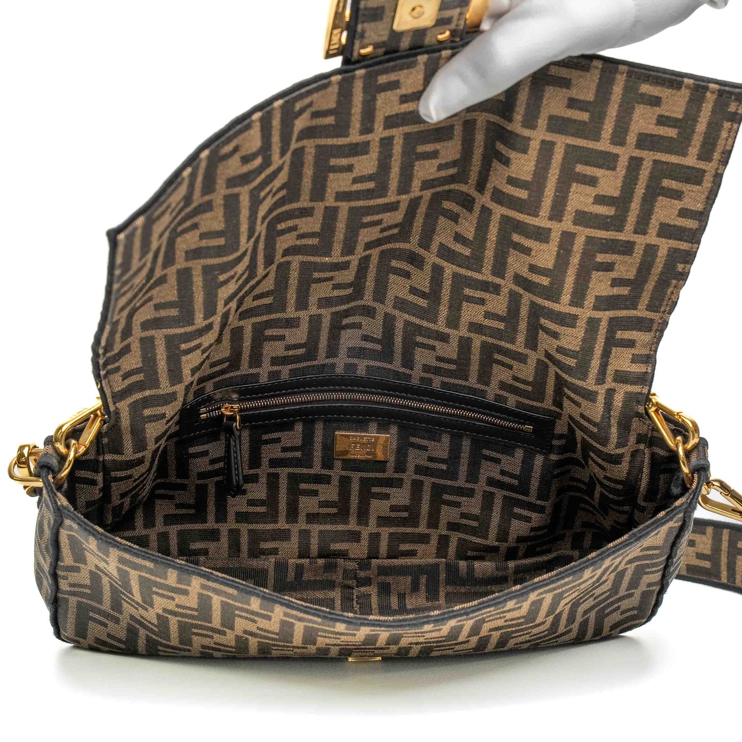 Fendi Baguette Brown FF Canvas Bag