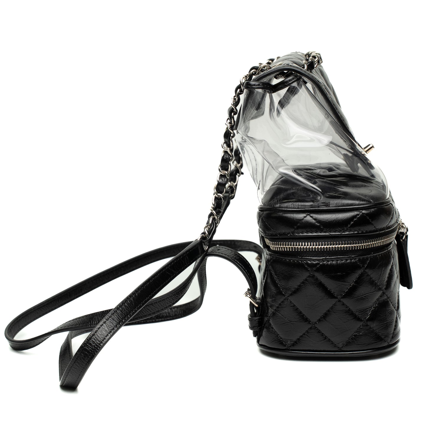 Chanel Black Quilted Leather PVC Backpack