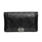 Chanel Boy Black Quilted Chain Wallet