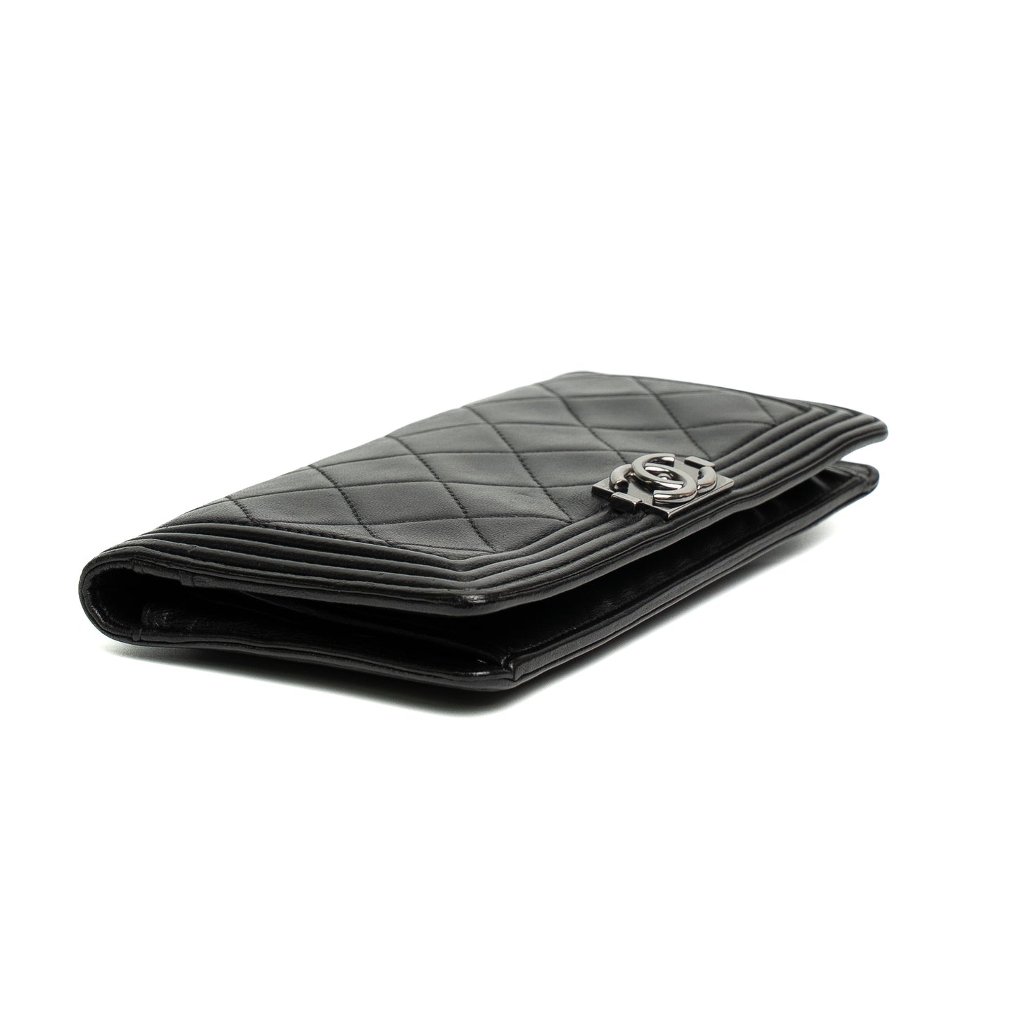Chanel Boy Black Quilted Chain Wallet