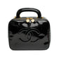 Chanel Black Patent Leather Vanity Bag