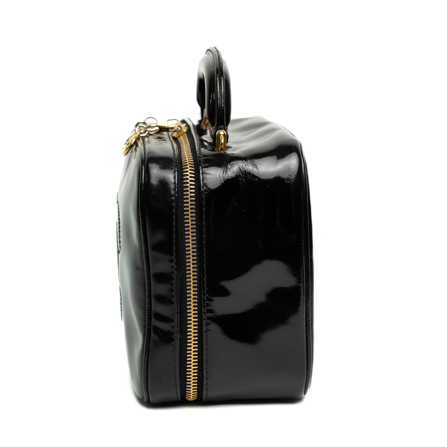 Chanel Black Patent Leather Vanity Bag