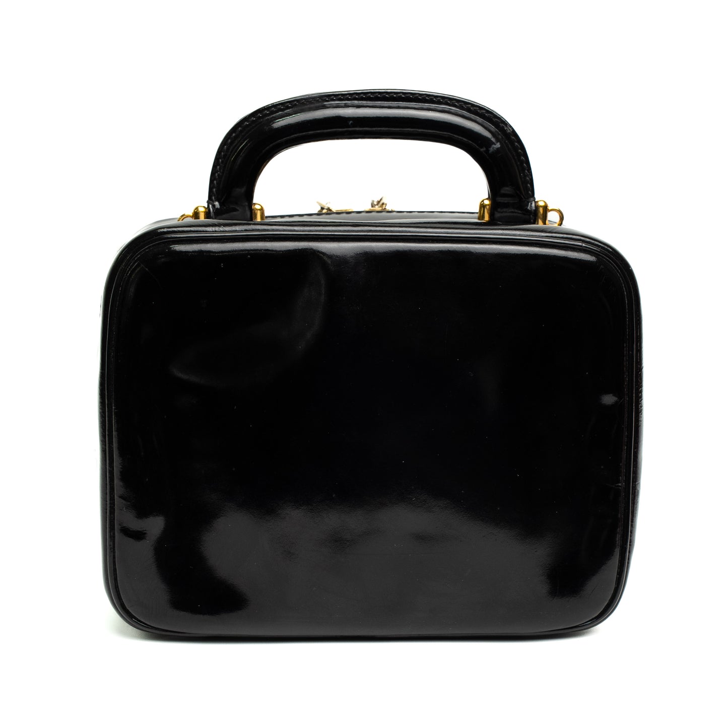 Chanel Black Patent Leather Vanity Bag
